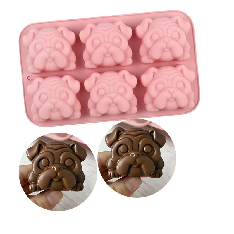 Bunny Cake Mold - Cetakan Silikon Bulldog Cokelat Bentuk Kartun