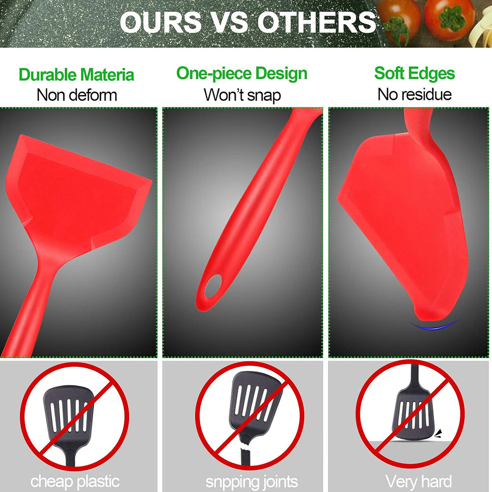 Merah BK Non-Stick Silikon Tur - Okonomiyaki Spatula ulasan dan harga